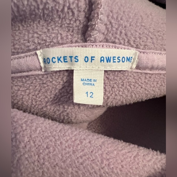 Rockets of Awesome Lilac Sherpa Hoodie purple fuzzy comfortable size 12 EUC - Picture 5 of 7